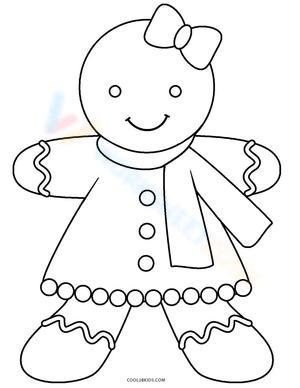 Gingerbread Girl Coloring Worksheet for Kids