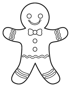 Gingerbread Man Coloring Page | Printable Holiday Art