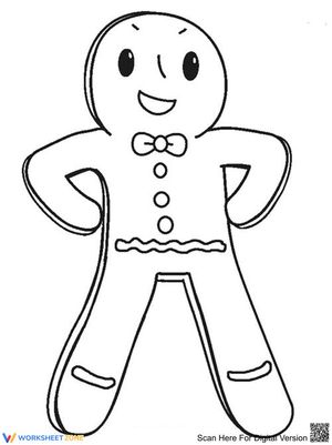 Color a Happy Gingerbread Man with this Worksheet