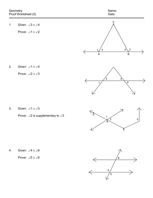Geometry Proof Worksheet: Practice and Learn