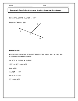 Learn Geometric Proofs on Lines and Angles