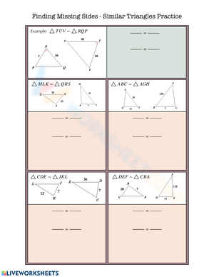 Practice with Similar Triangles to Find Missing Sides