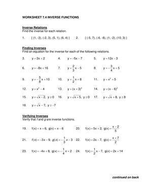 Master Inverse Functions with Practice Problems