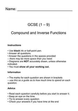 Compound and Inverse Functions: Updated Practice