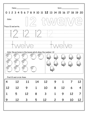 Learning Number 12: Basic Number Recognition