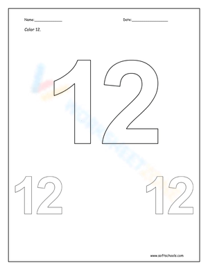 Number 12 Worksheet: Early Math Skills Practice
