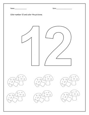 Fun with Number Twelve: Activity Worksheet