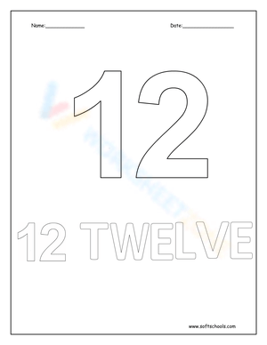 Color Number 12: Coloring Activity Worksheet