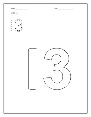Learning Number 13: Basic Recognition Skills
