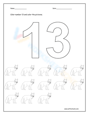 Color Number 13: Coloring and Picture Activity