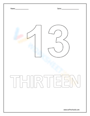 Color Number 13: Fun Coloring Worksheet