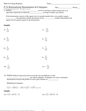 Rationalizing Denominators with Conjugates