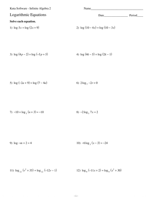 Solve Logarithmic Equations