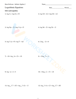 Solve Logarithmic Equations