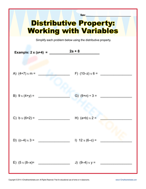 Distributive Property with Variables: Practice