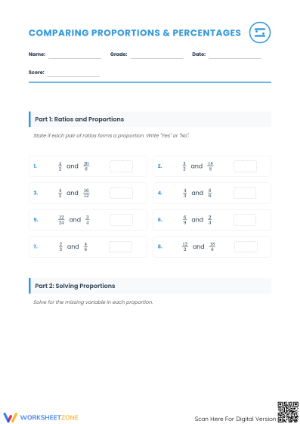 Proven Grade 7 Proportions & Percentages Aligned Worksheet