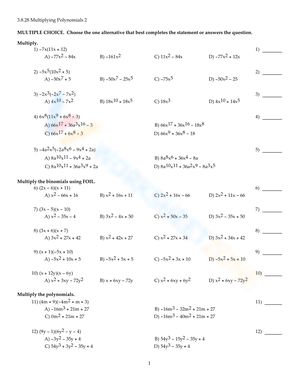 Multiplying Polynomials