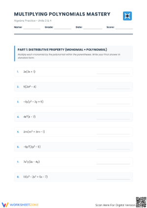 Multiplying Polynomials Worksheet | Essential Algebra Prep