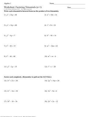 Factoring Trinomials: Practice and Master