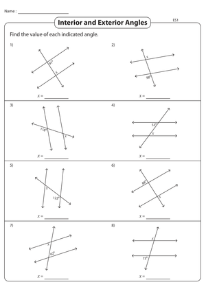 Interior and Exterior Angles Practice