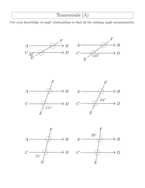 Practice with Transversals