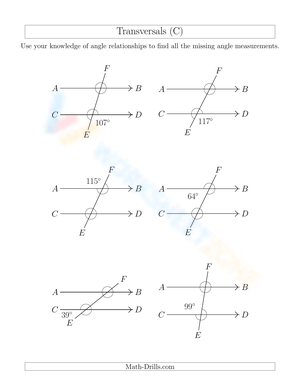 Angle Relationships in Transversals