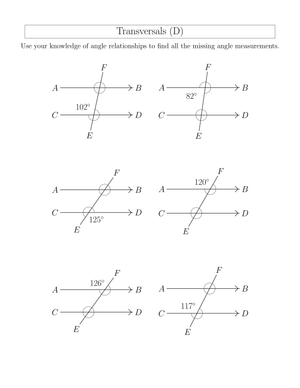 Angle Relationships in Transversals