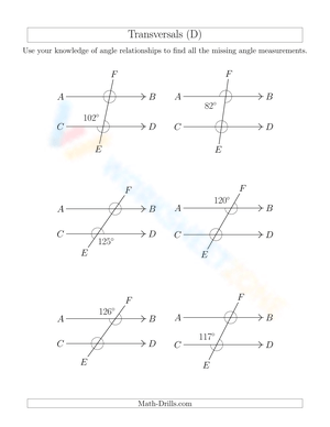 Angle Relationships in Transversals