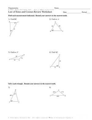 Law of Sines and Cosines Review