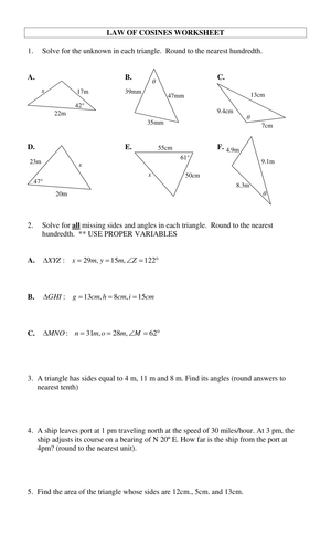 Applying the Law of Cosines