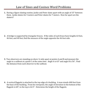 Law of Sines and Cosines Word Problems