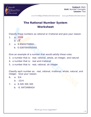 Explore the Rational Number System