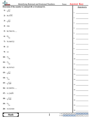 Identify Rational and Irrational Numbers