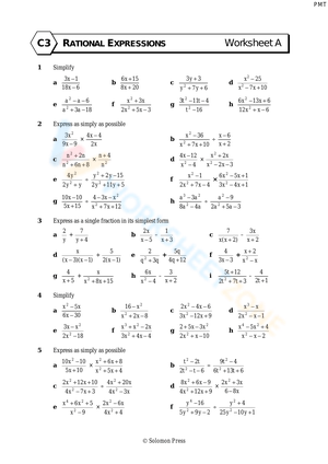Rational Expressions Practice