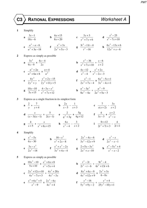 Rational Expressions Practice