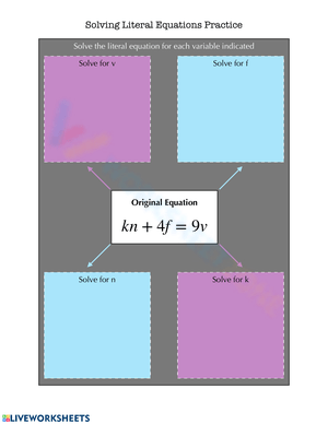 Solving Literal Equations
