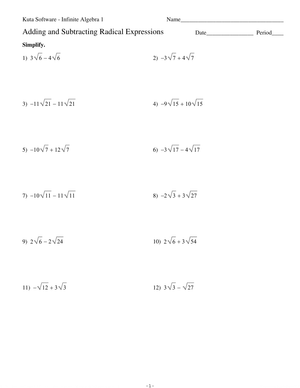 Add/Subtract Radical Expressions