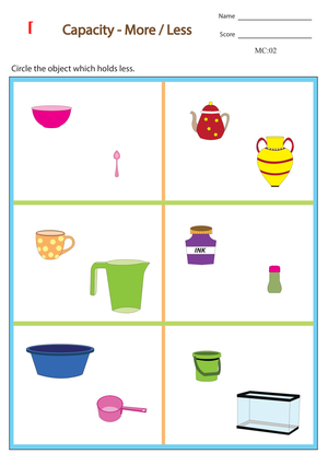 Measuring Liquid Volume Practice Worksheet