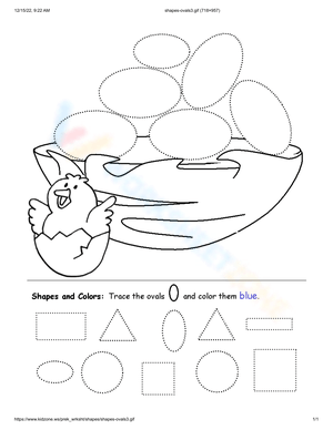 Eggs Oval Shape Identification Worksheet