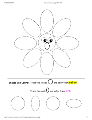 Oval Flower Identification Worksheet