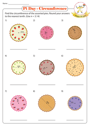 Pi Day Circumference Worksheet