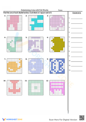 Calculate Areas with Shaded Blocks