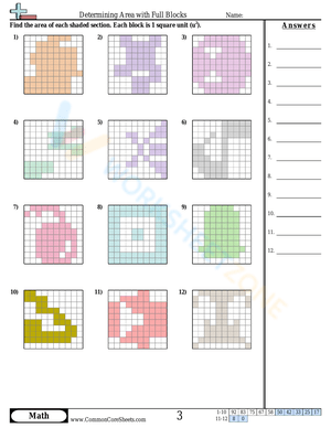 Area and Full Blocks Practice Worksheet