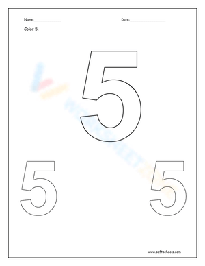 Recognizing Number Five Worksheet