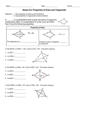 Properties of Kites and Trapezoids