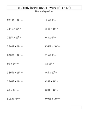 Master Multiplication by Powers of 10