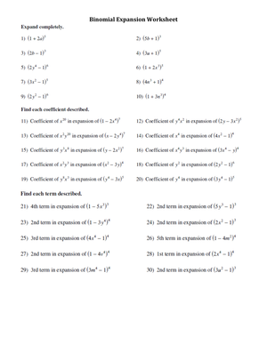 Master Binomial Expansion