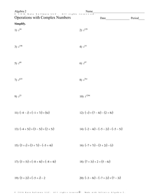Practice Operations with Complex Numbers