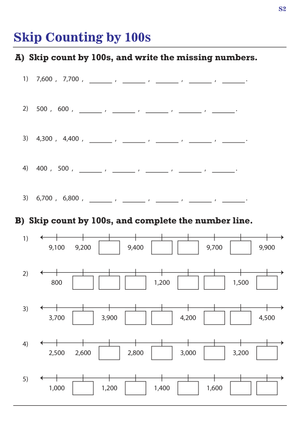 Worksheet to Count by 100