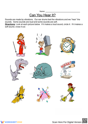 Worksheet for Sound Recognition